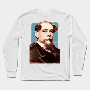 Victorian Writer Charles Dickens illustration Long Sleeve T-Shirt